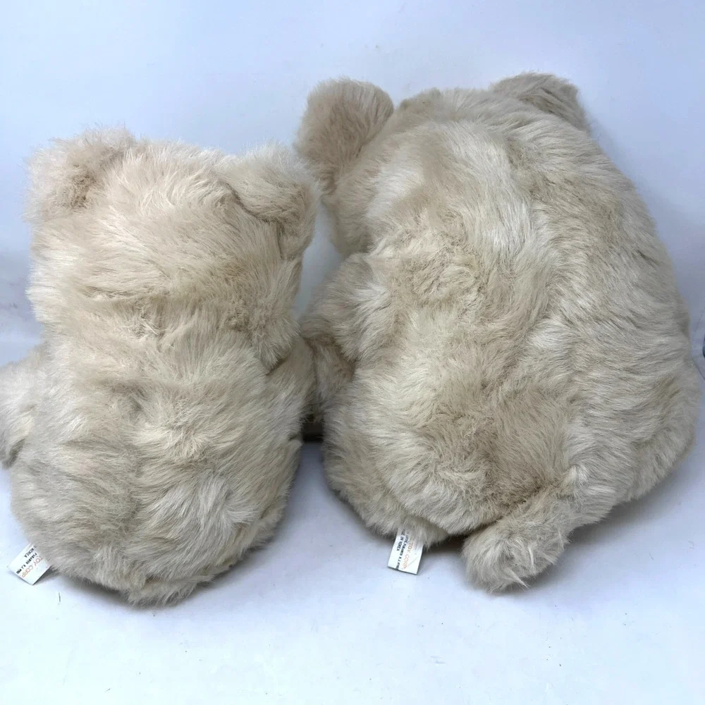 Vintage Prestige Toy‎ Corp Set of 2 Teddy Bear Plush Tan Beige 1985